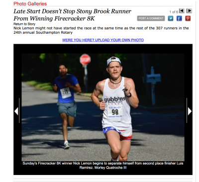 Nick Lemon na trasie Southampton Rotary Firecraker 8K