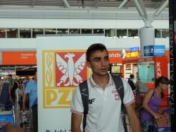 Adam Kszczot przed wylotem do Moskwy/Fot. PZLA