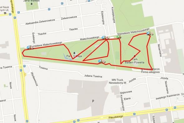 Trasy biegowe: Park 3 Maja w Łodzi Trasy biegowe: Park 3 Maja w Łodzi