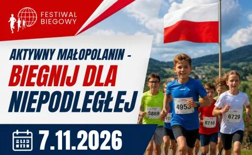 Bieg Niepodległości w Laskowej także dla najmłodszych. „Aktywny Małopolanin” wyzwaniem dla dzieci i młodzieży
