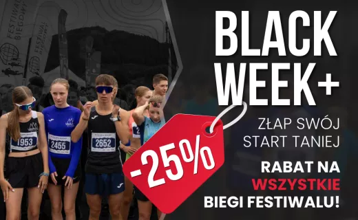 BLACK WEEK+ w biegowym stylu! Startuje największa promocja roku – aż -25% na wszystkie biegi!