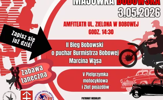 Zapraszamy na Majówkę Bobowską i II Bieg Bobowski o puchar Burmistrza Bobowej