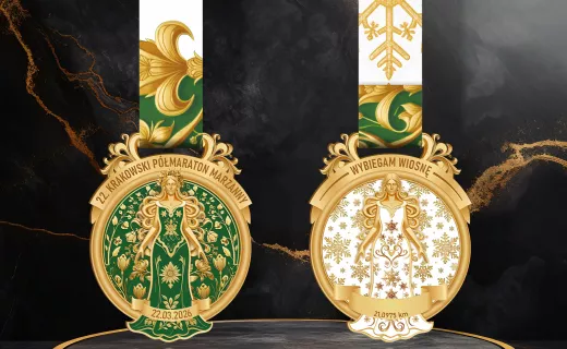Medal, który opowiada historię. Organizatorzy 22. Krakowskiego Półmaratonu Marzanny prezentują wyjątkowy medal dla biegaczy