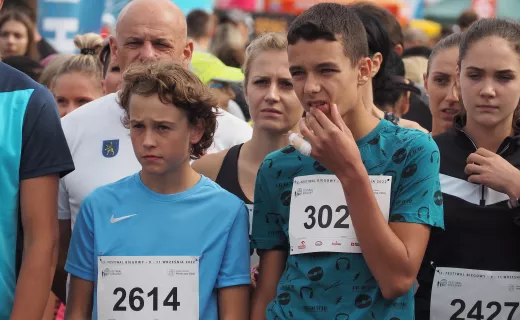 Henryk Warzecha z Łącka pierwszy na mecie biegu na 1 km - 