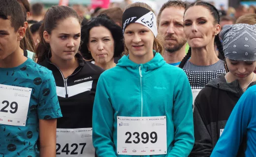 Henryk Warzecha z Łącka pierwszy na mecie biegu na 1 km - 