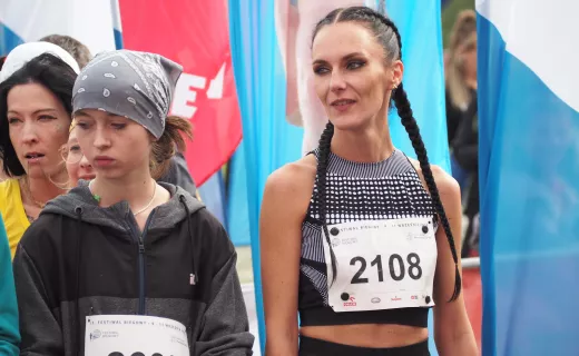 Henryk Warzecha z Łącka pierwszy na mecie biegu na 1 km - 