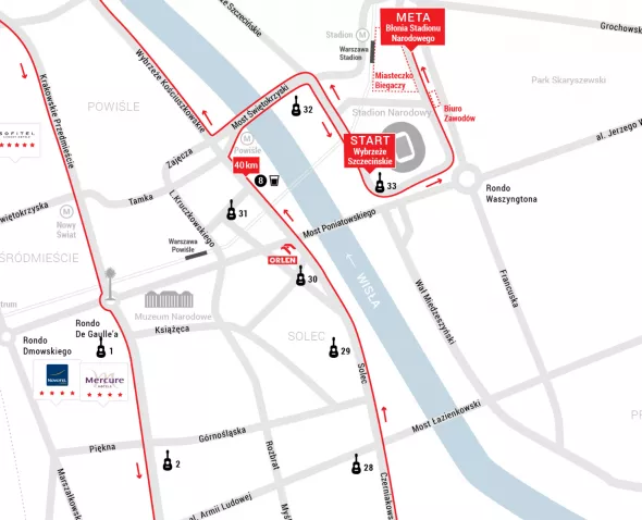 Fragment trasy Orlen Warsaw Marathonu 2015