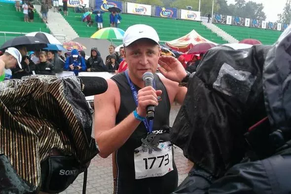 Piotr Adamczyk na mecie