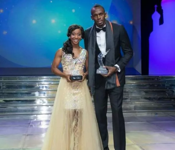 Usain Bolt i Shelly-Ann Fraser-Pryce na gali IAAF Usain Bolt i Shelly-Ann Fraser-Pryce na gali IAAF