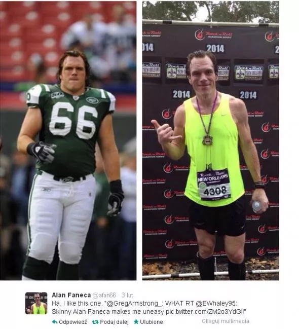 Alan Faneca - przemiana futbolisty w maratończyka / Fot. Twitter