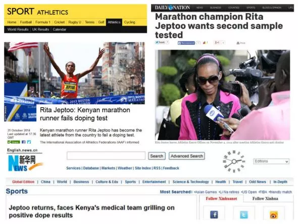 Grillowanie Rity Jeptoo w światowych mediach