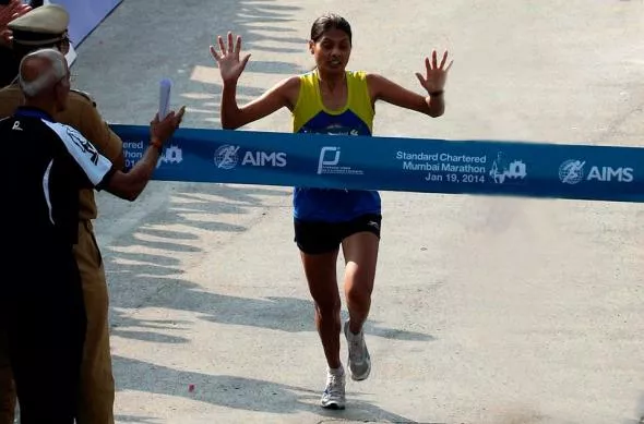 Lalita Babbar na mecie Mumbai Marathon