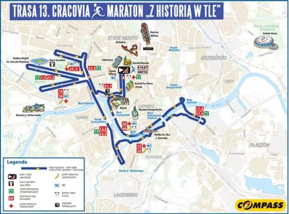 Nowa, aktualna trasa 13. Cracovia Marathonu
