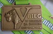 Pamiątkowy medal V Biegu w Pogoni za Żubrem